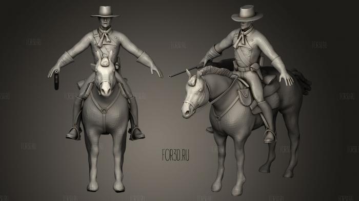 cowboy on horse stl model for CNC